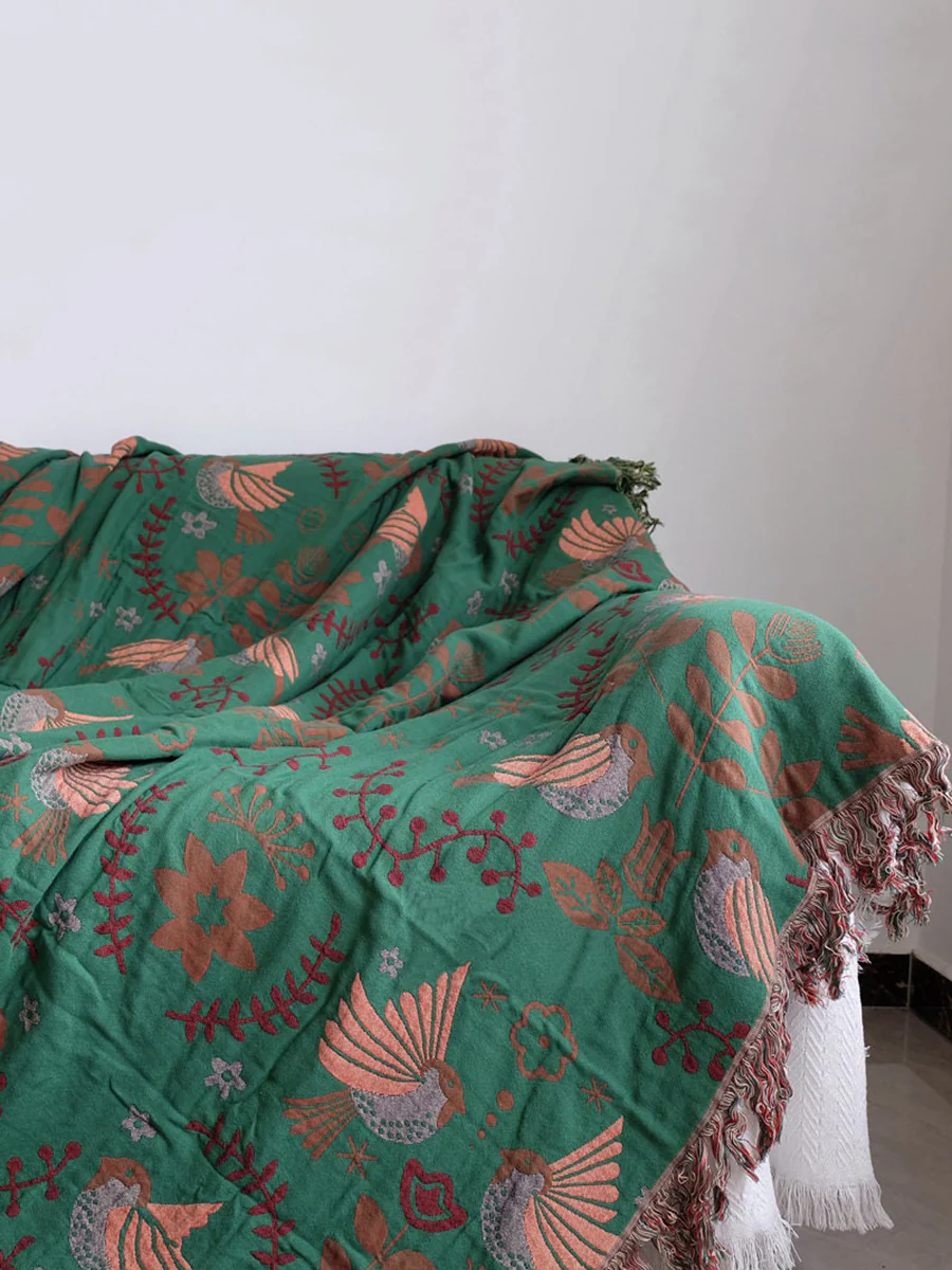 4 Layers Cotton Queen Sofa Throw Boho Throw Blanket - Image 3