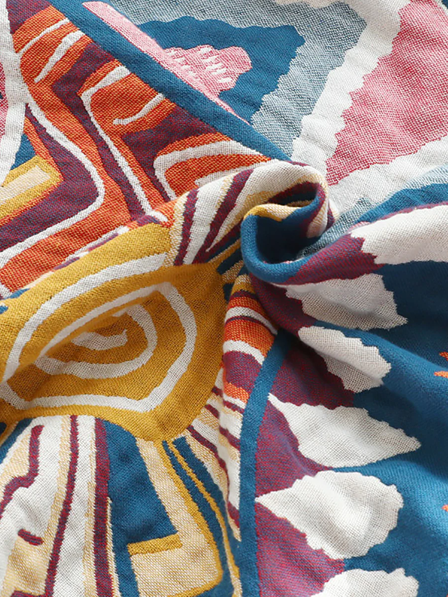 5 Layers Cotton Queen Throw Bed Cover 100% cotton Muslin Sofa Throw Boho Decor - Image 7