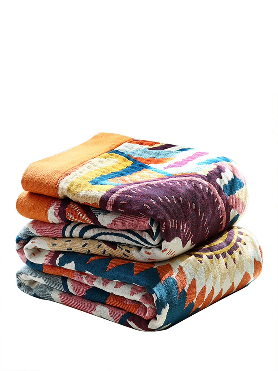 5 Layers Cotton Queen Throw Bed Cover 100% cotton Muslin Sofa Throw Boho Decor - Image 8