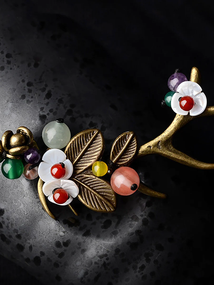 （2 Pieces）Alloy Branch Shell Flower Casual Brooch - Image 3