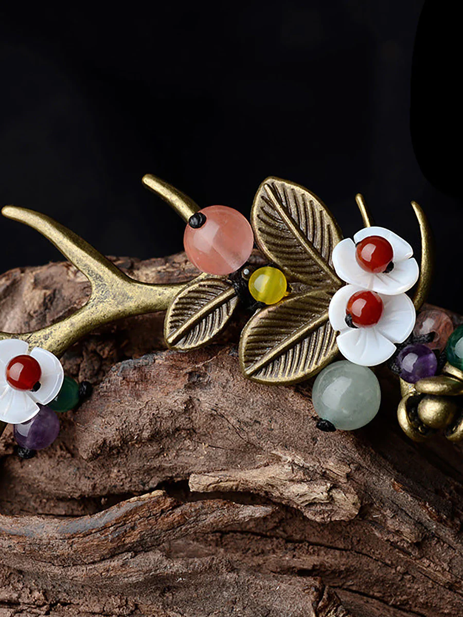 （2 Pieces）Alloy Branch Shell Flower Casual Brooch - Image 6