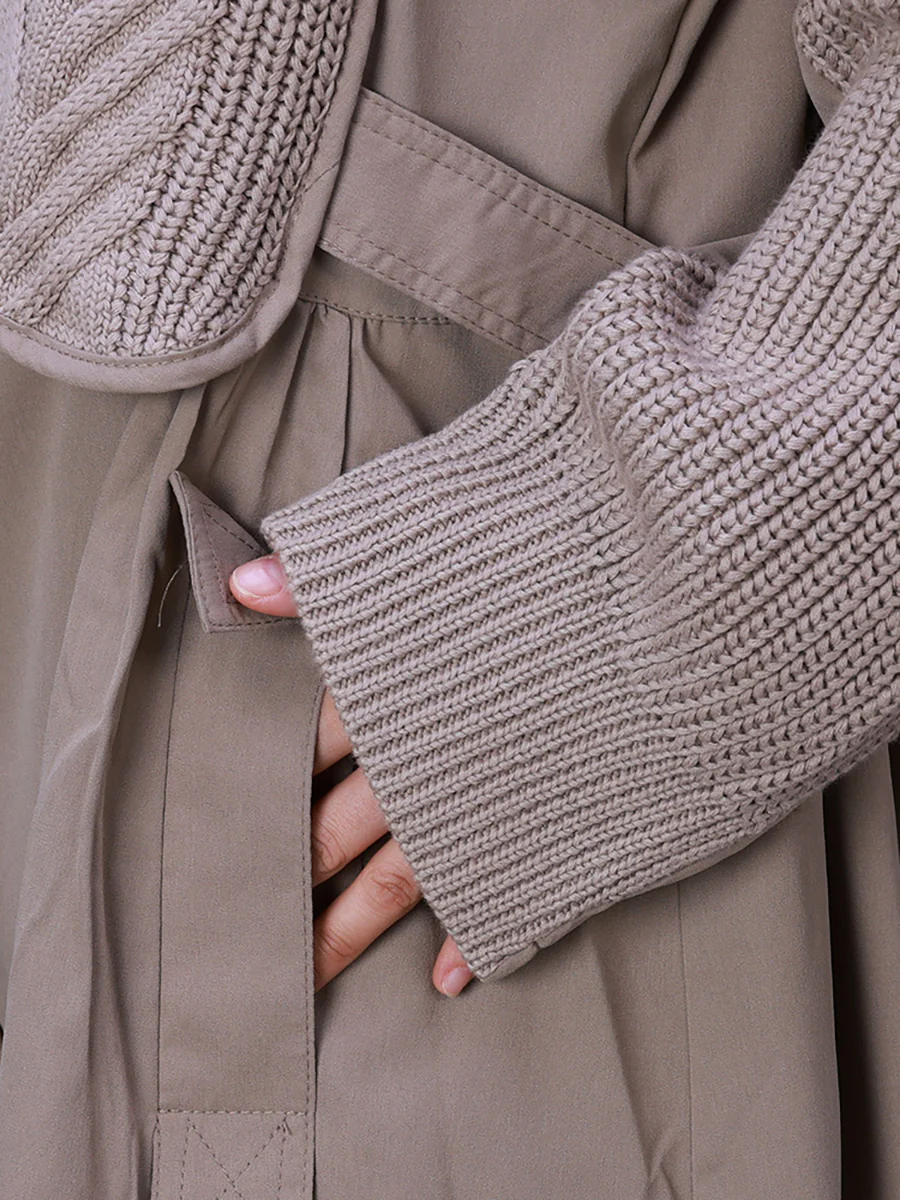 Autumn Women Knitted Stitching Fake Two-Piece Coat - Image 9