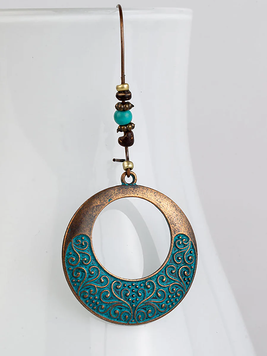 (2 pairs)Bohemian Alloy Engraving Exquisite Pattern Earrings - Image 8
