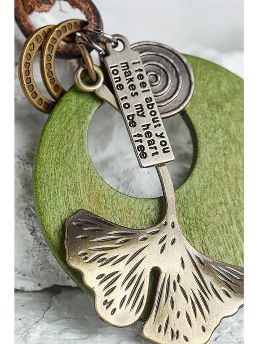 Buykud Ginkgo Leaf Simple Personality Retro Car Keychain - Image 12