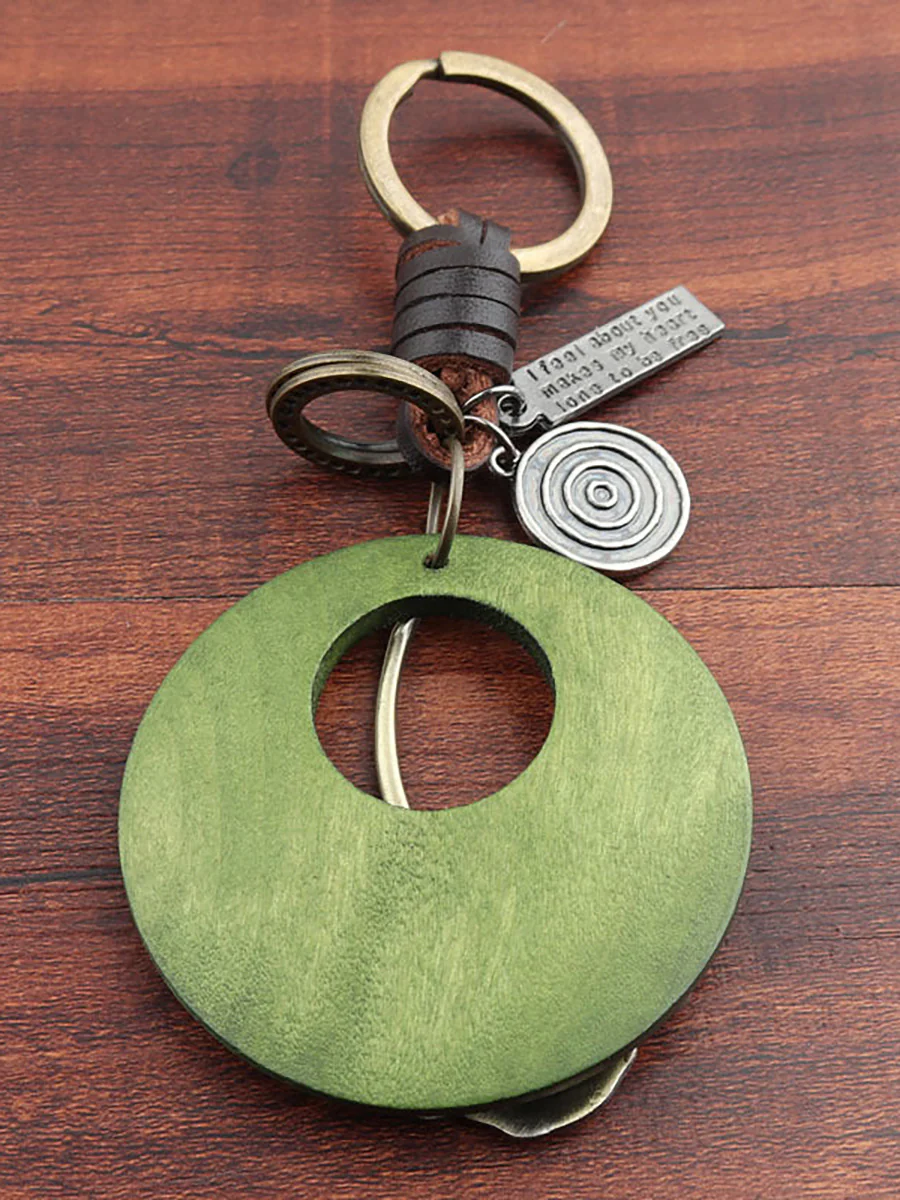 Buykud Ginkgo Leaf Simple Personality Retro Car Keychain - Image 3