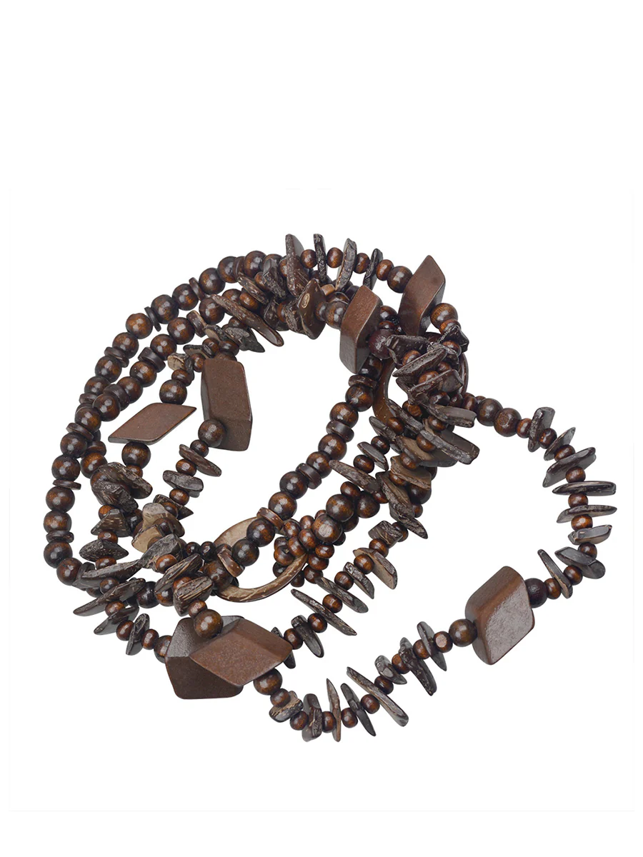 Ethnic Colorful Bead Wooden Knitted Necklace - Image 6