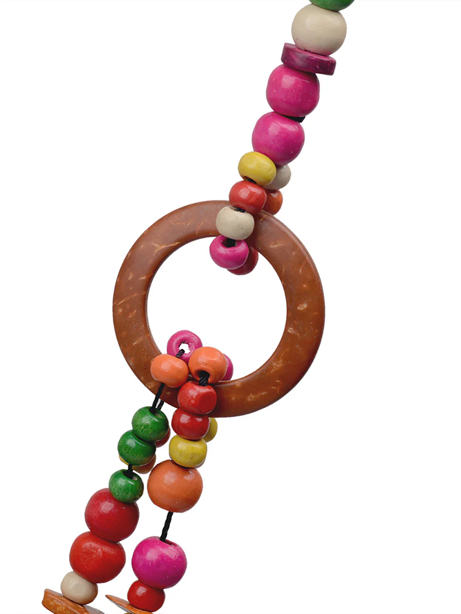 Ethnic Colorful Bead Wooden Knitted Necklace - Image 8