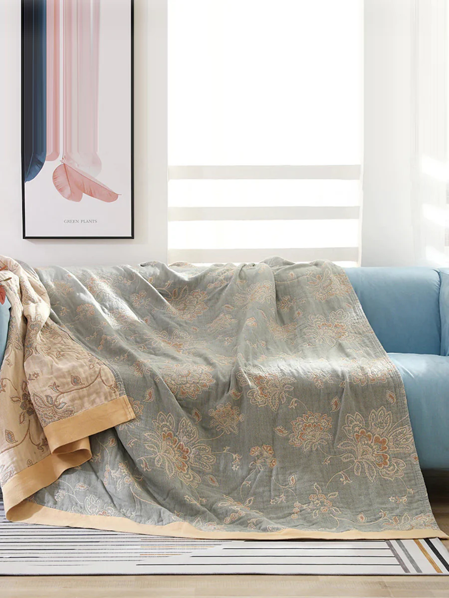 Five layers Summer Gauze Towel Blanket Nap Cotton Blanket Student Comfortable Quilt - Image 3
