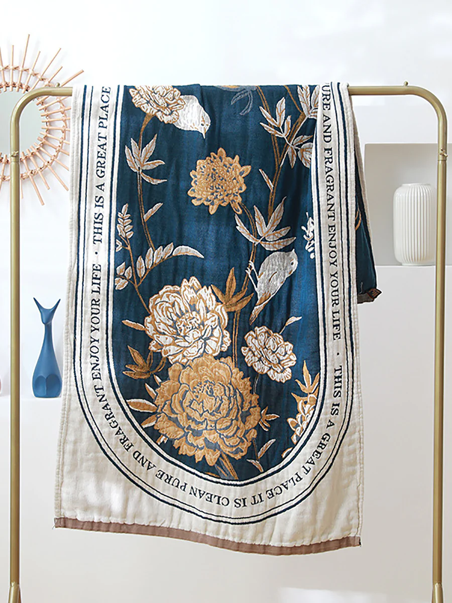 Floral Absorbent Cotton Towel Adult Bath Towel - Image 4