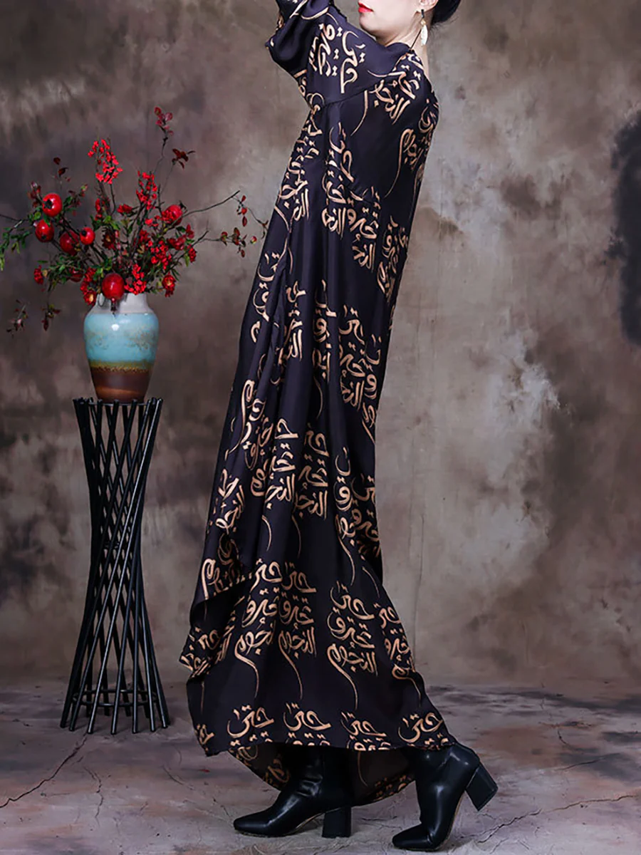 Floral V Neck Summer Vintage Loose Maxi Dress - Image 4
