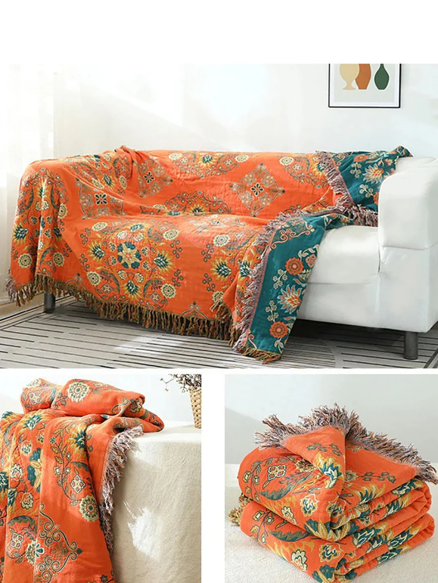 Cotton Queen Bedcover Sofa Blanket - Image 10