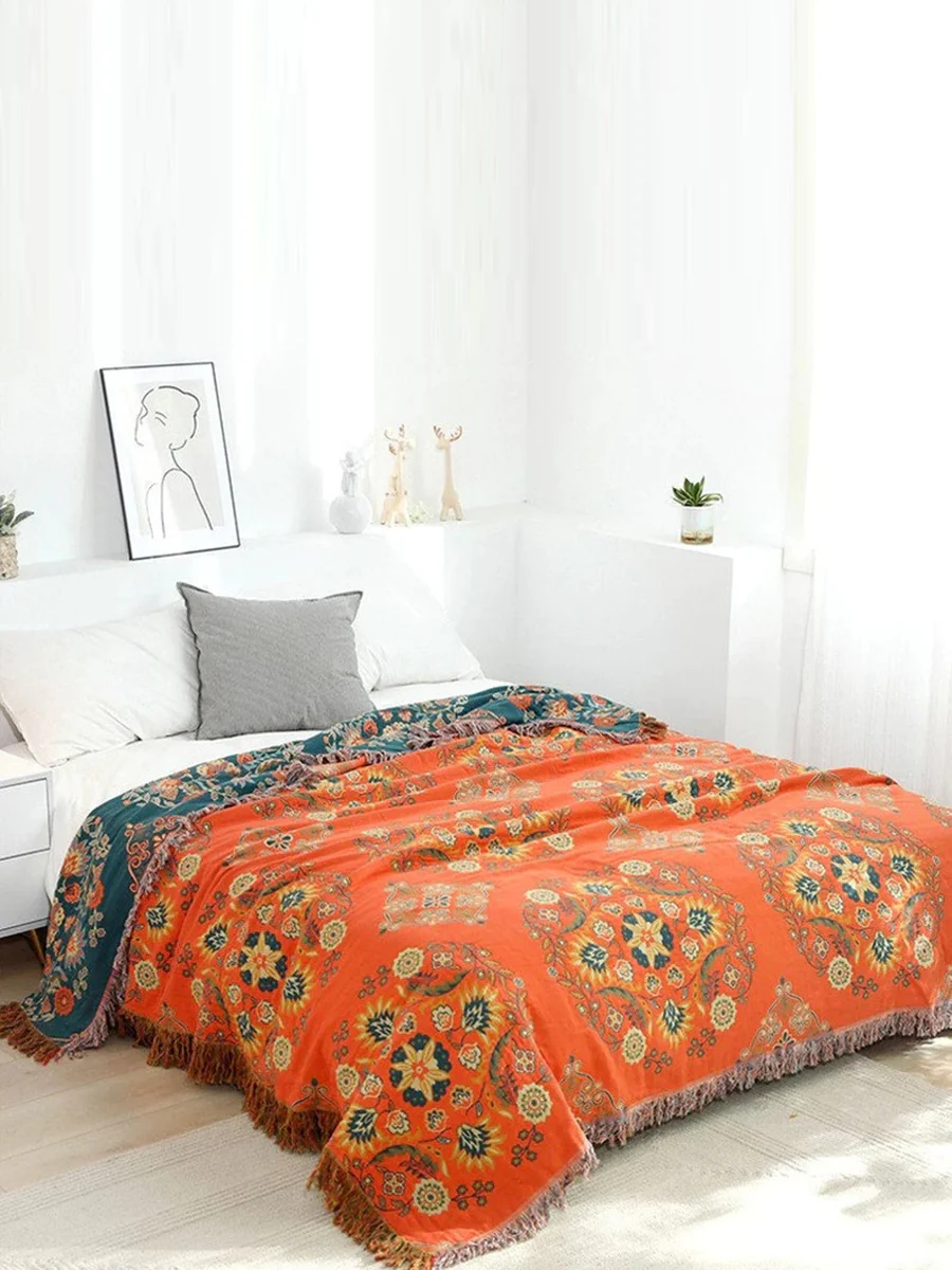 Cotton Queen Bedcover Sofa Blanket - Image 3