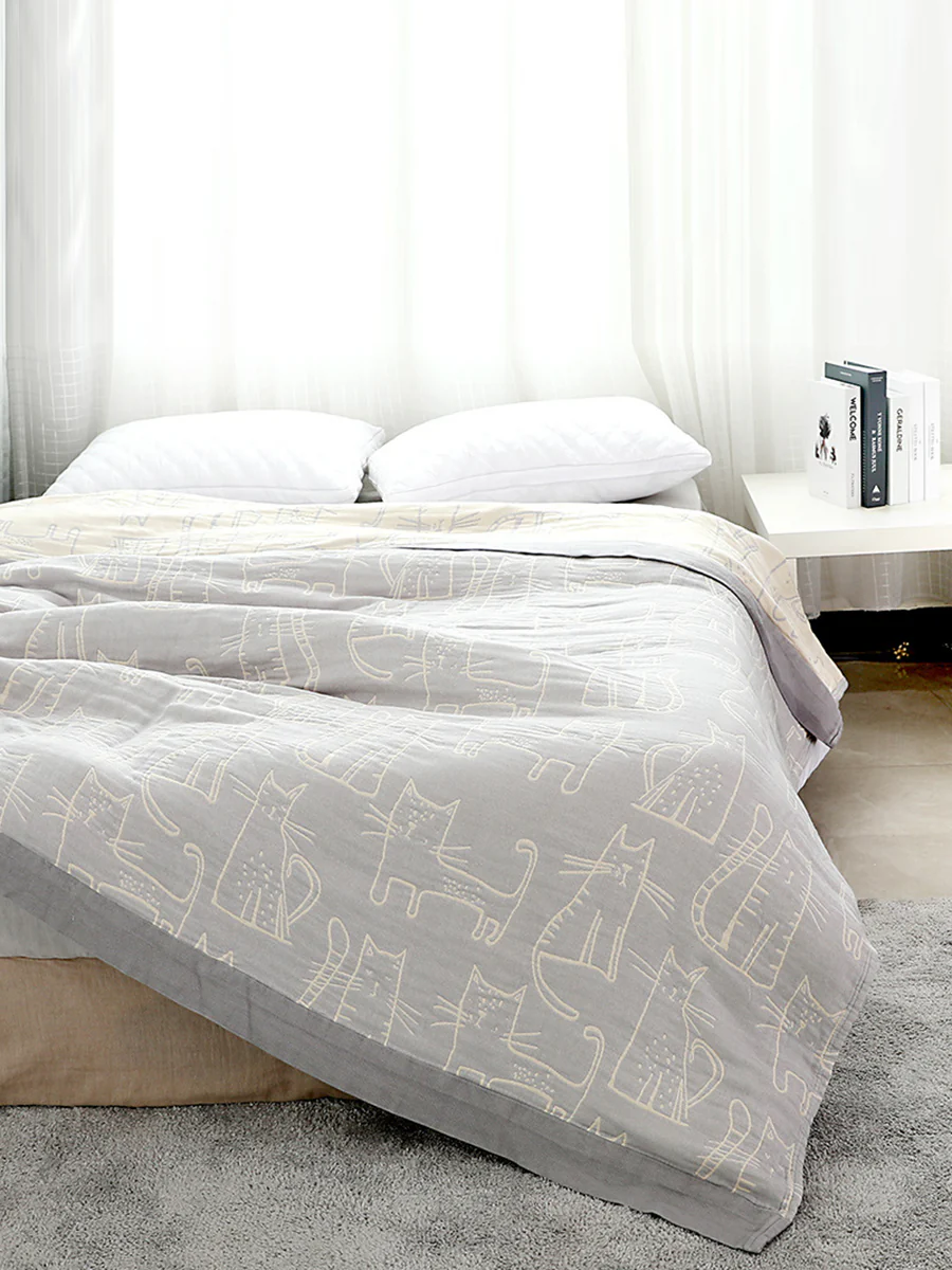 Four Seasons Gauze Towel Blanket Bamboo Cotton Blanket Student Comfortable Quilt - Image 3