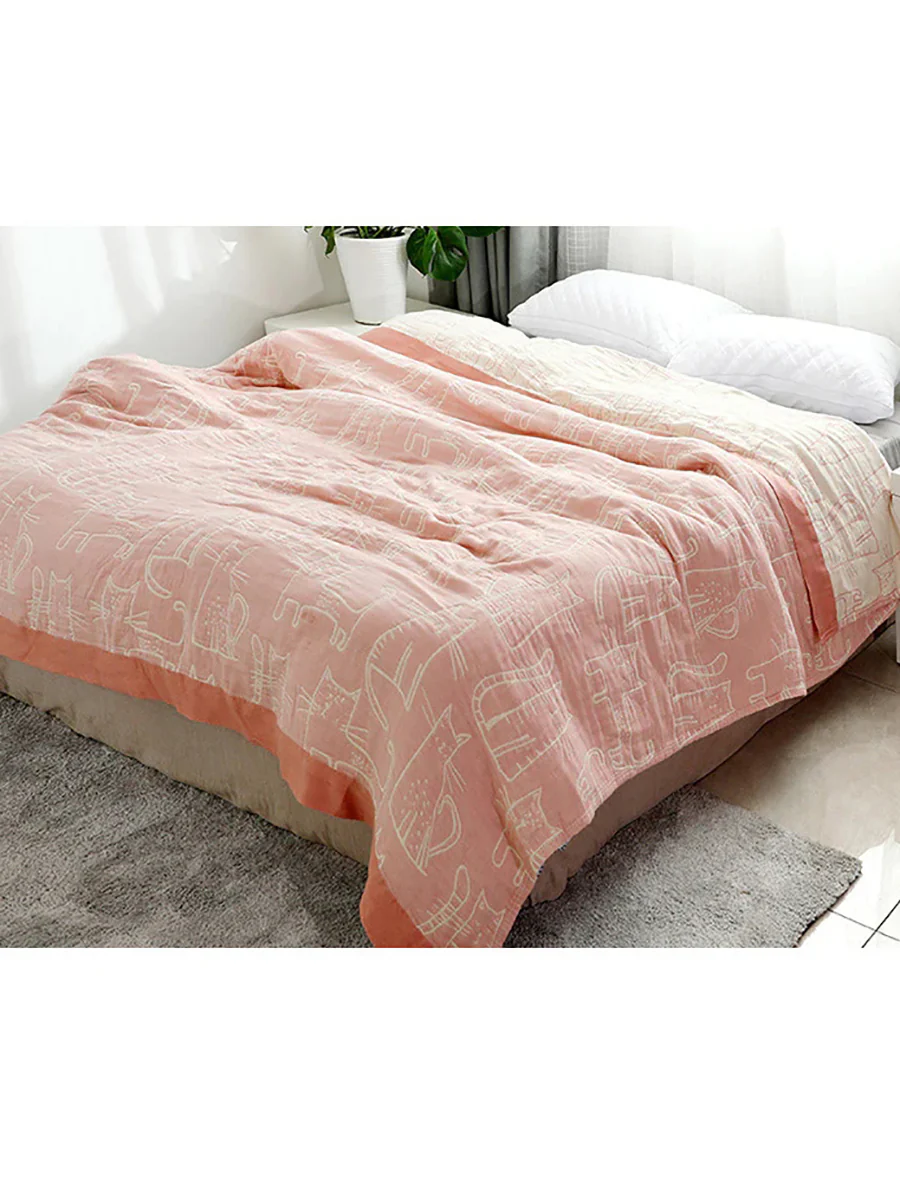 Four Seasons Gauze Towel Blanket Bamboo Cotton Blanket Student Comfortable Quilt - Image 5