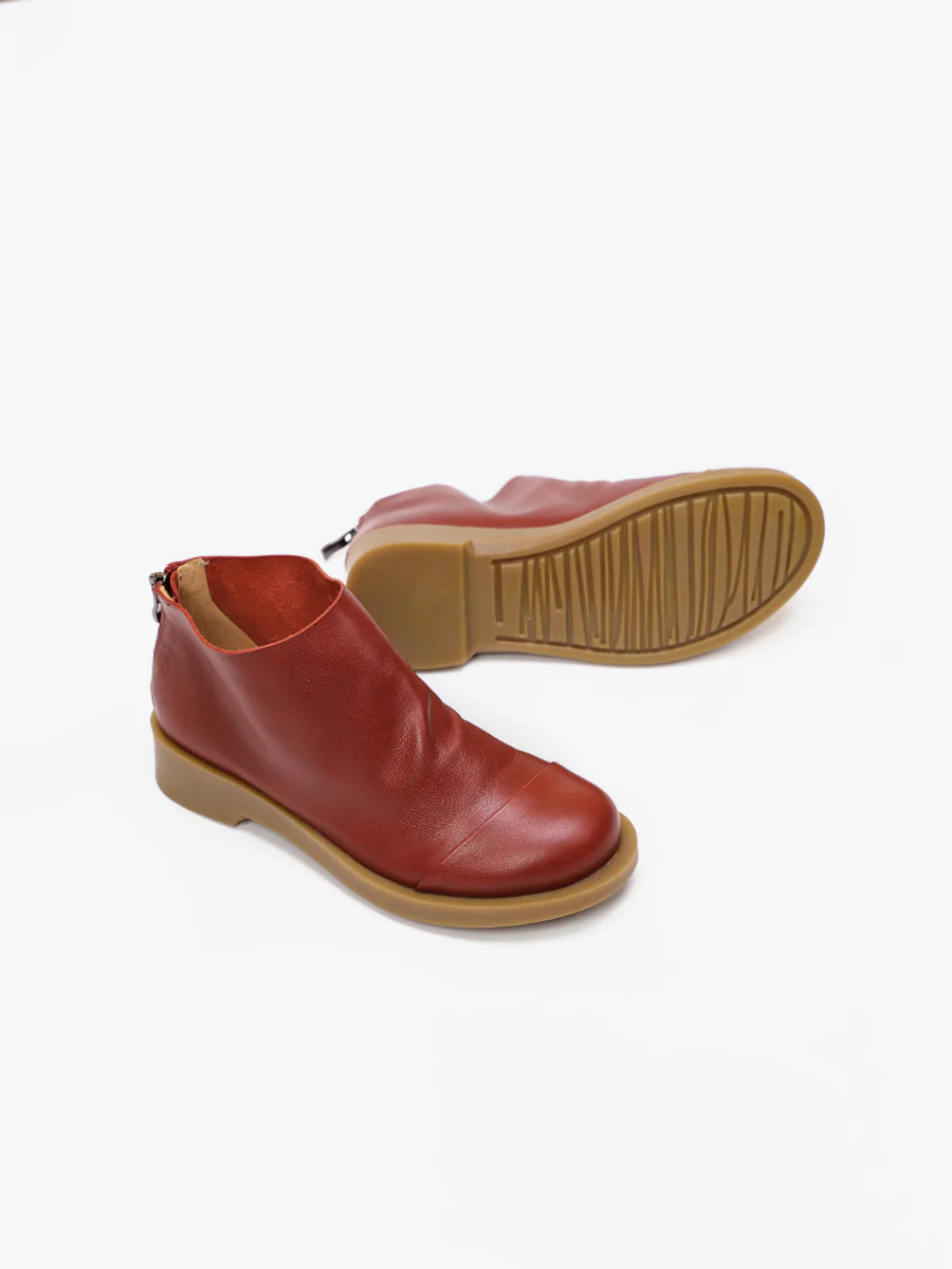 BUYKUD Handmade Genuine Leather Vintage Women Short Boots - Image 11