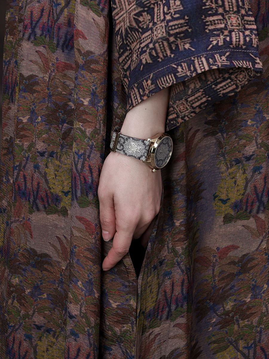 Lace Patchwork Floral Vintage Women Retro Maxi Dress - Image 7
