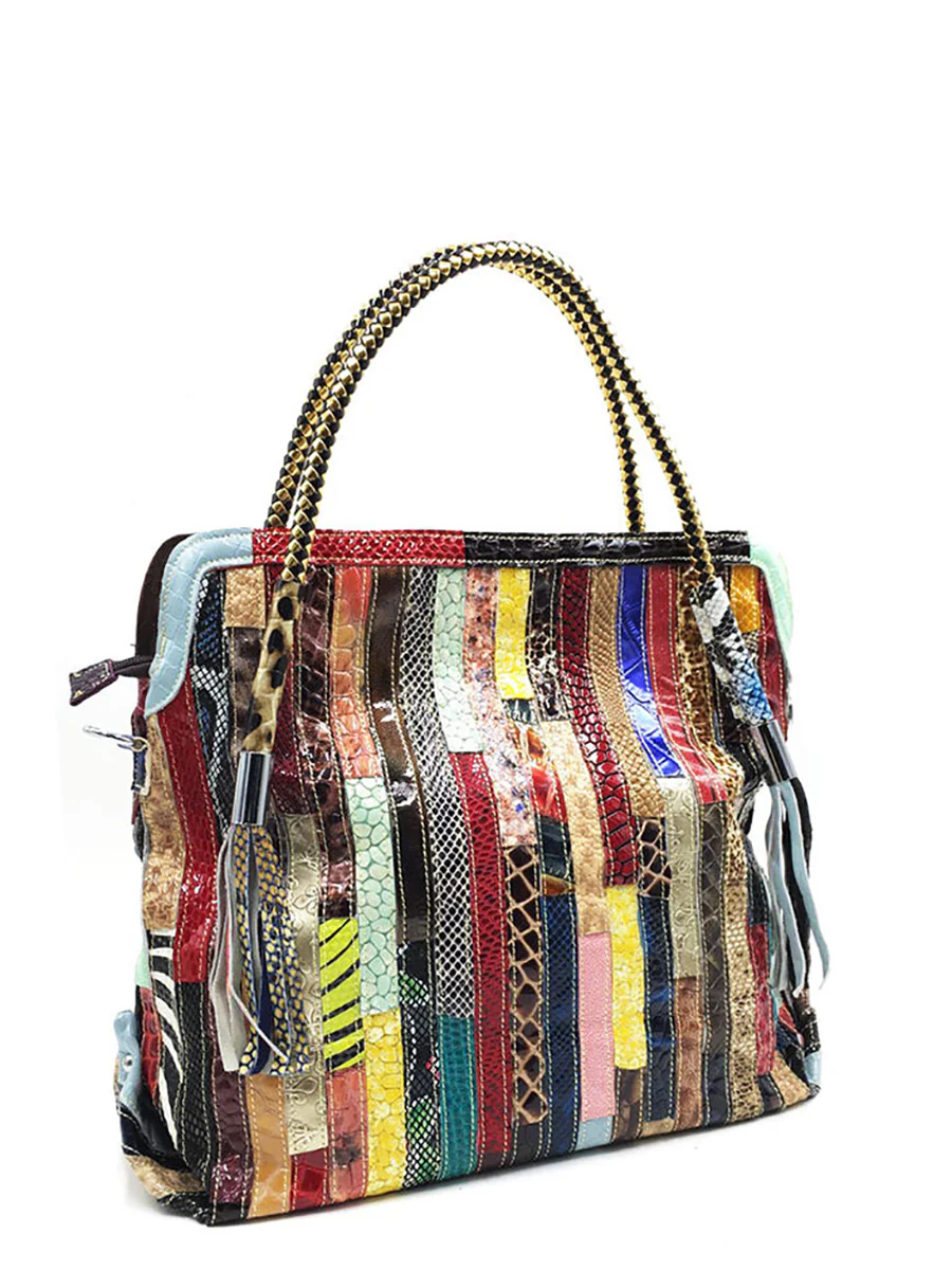 Lady's Fashion Western Style Colorful Handbag - Image 5