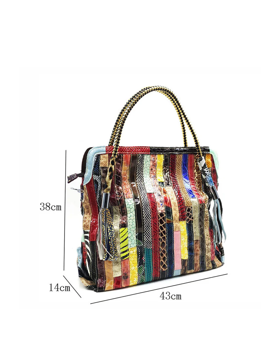 Lady's Fashion Western Style Colorful Handbag - Image 7