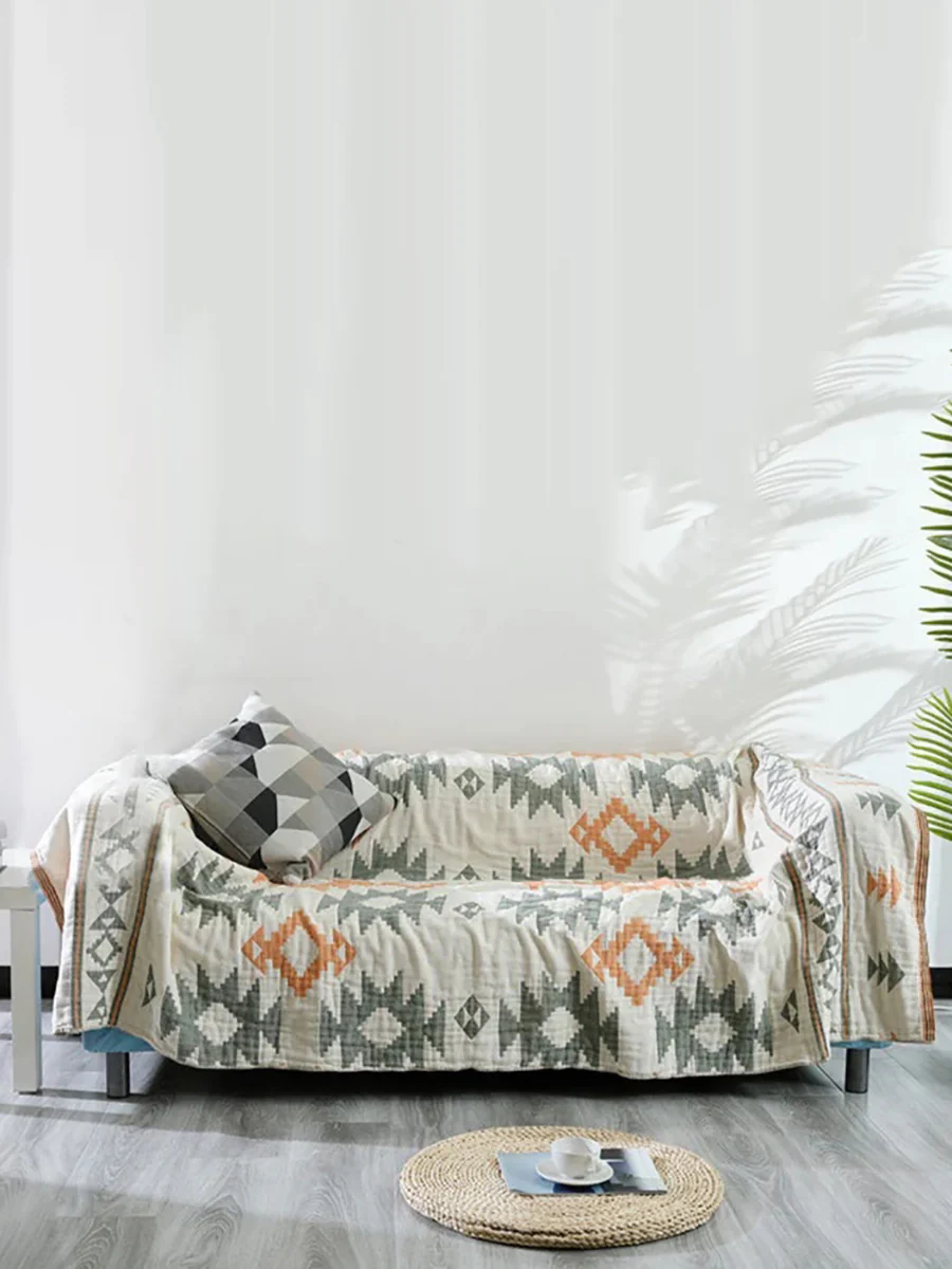 Nap Blanket Cotton Gauze Sofa Four Seasons Non-slip Cover Cloth Blanket - Image 3