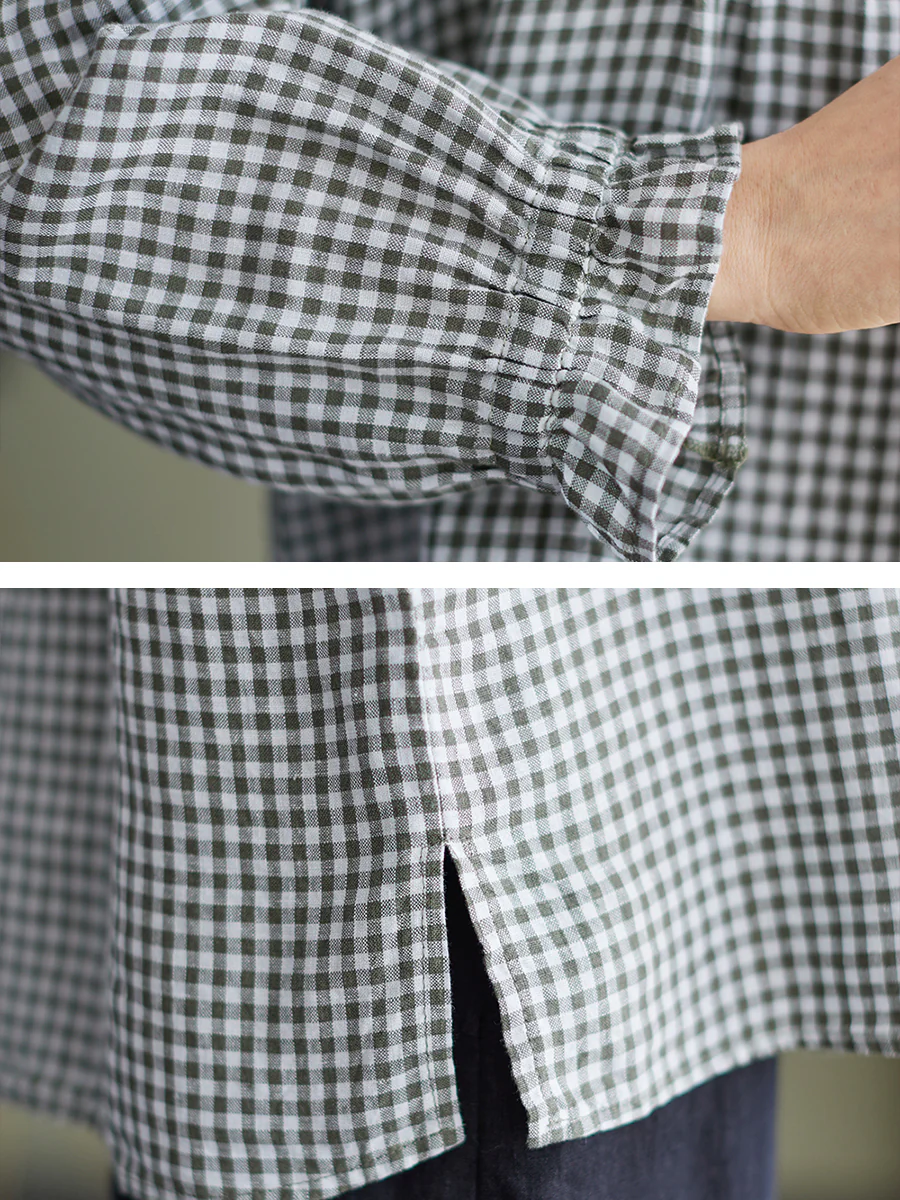 Women Linen Spring Loose Shirt - Image 7