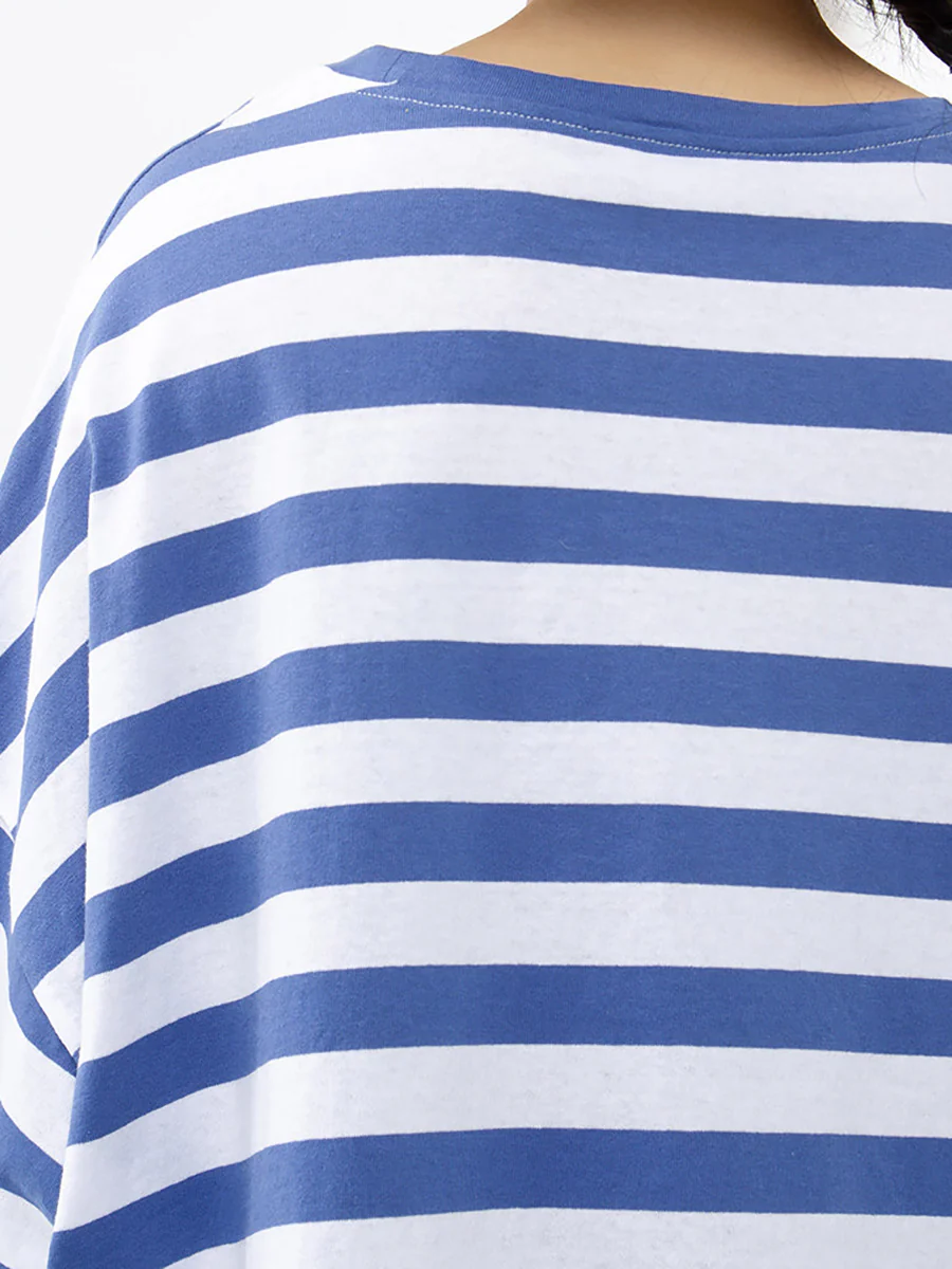 Plus Size - Buykud 100% Cotton Striped Casual T-Shirt - Image 15