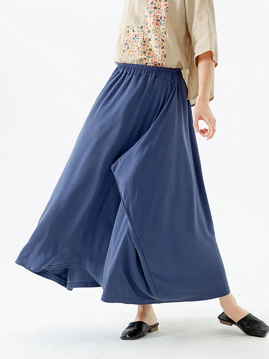 Plus Size - Women Solid Color Pocket Elastic Waist Skirt - Image 5