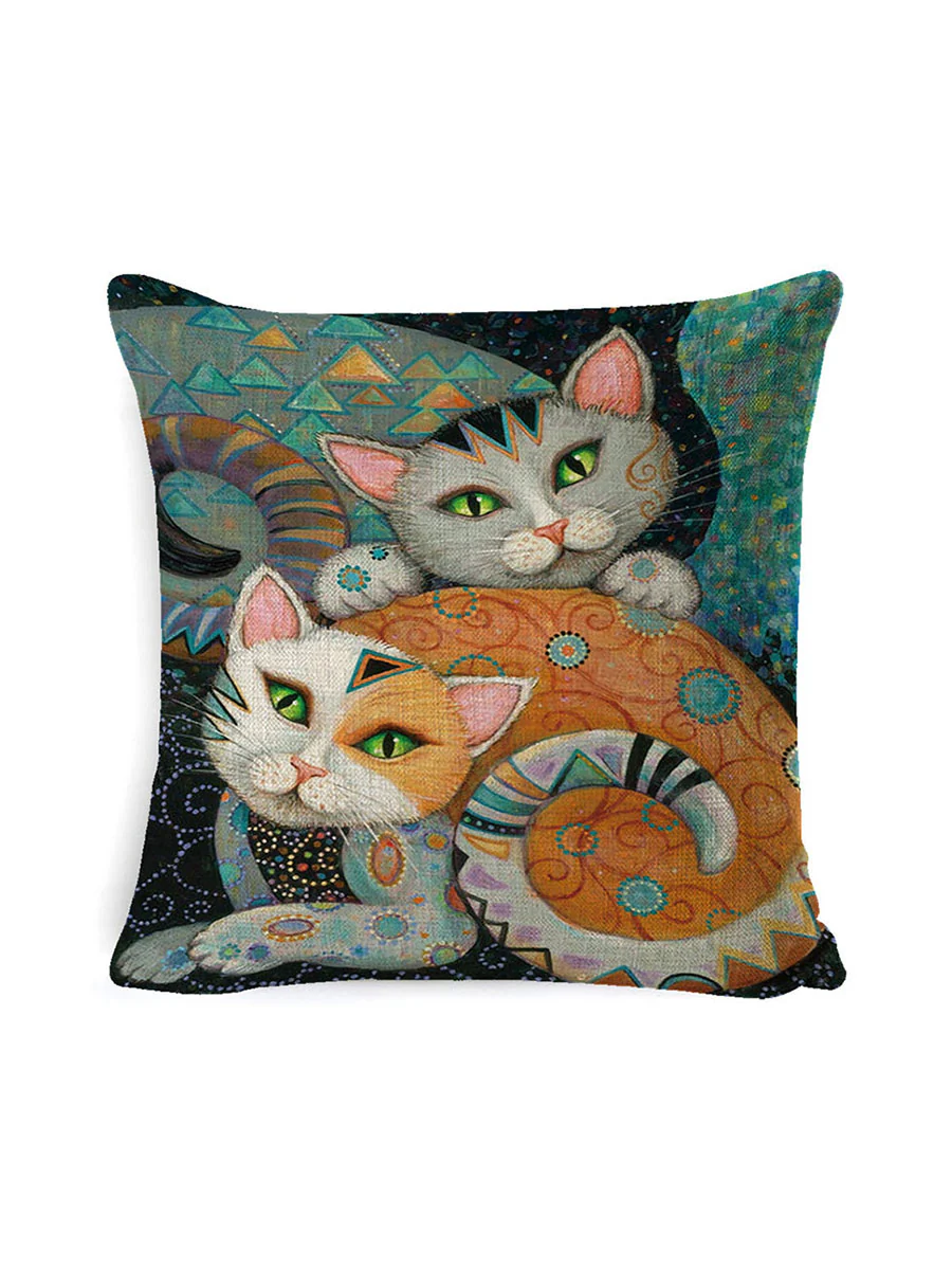 Printed Cartoon Fashion Vintage Sofa Cushion Pillow Pillowcase - Image 4