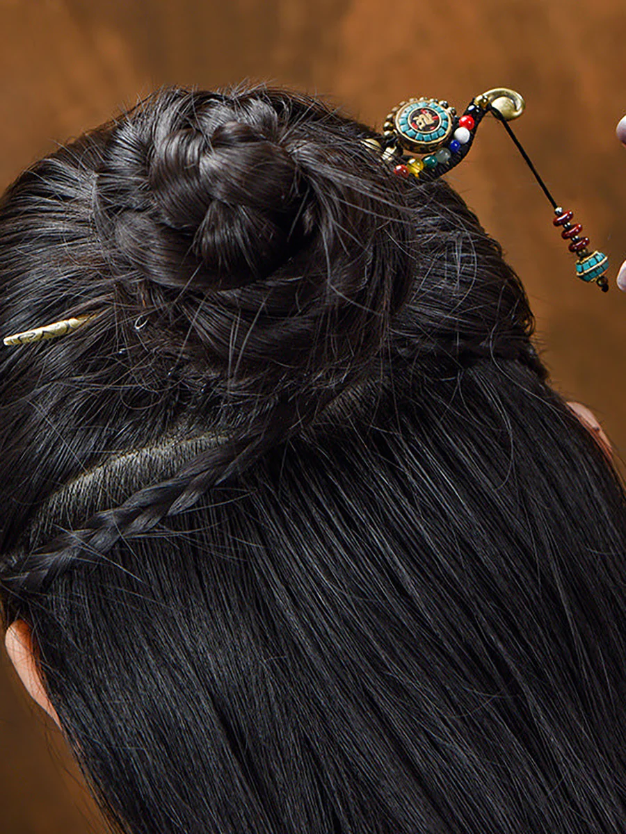 （2 PCS)）Retro Elegant Pendant Hairpin - Image 4