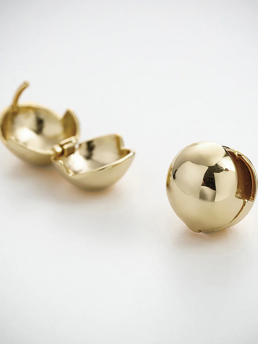 Retro Simple Plated Ball Ear Studs - Image 3
