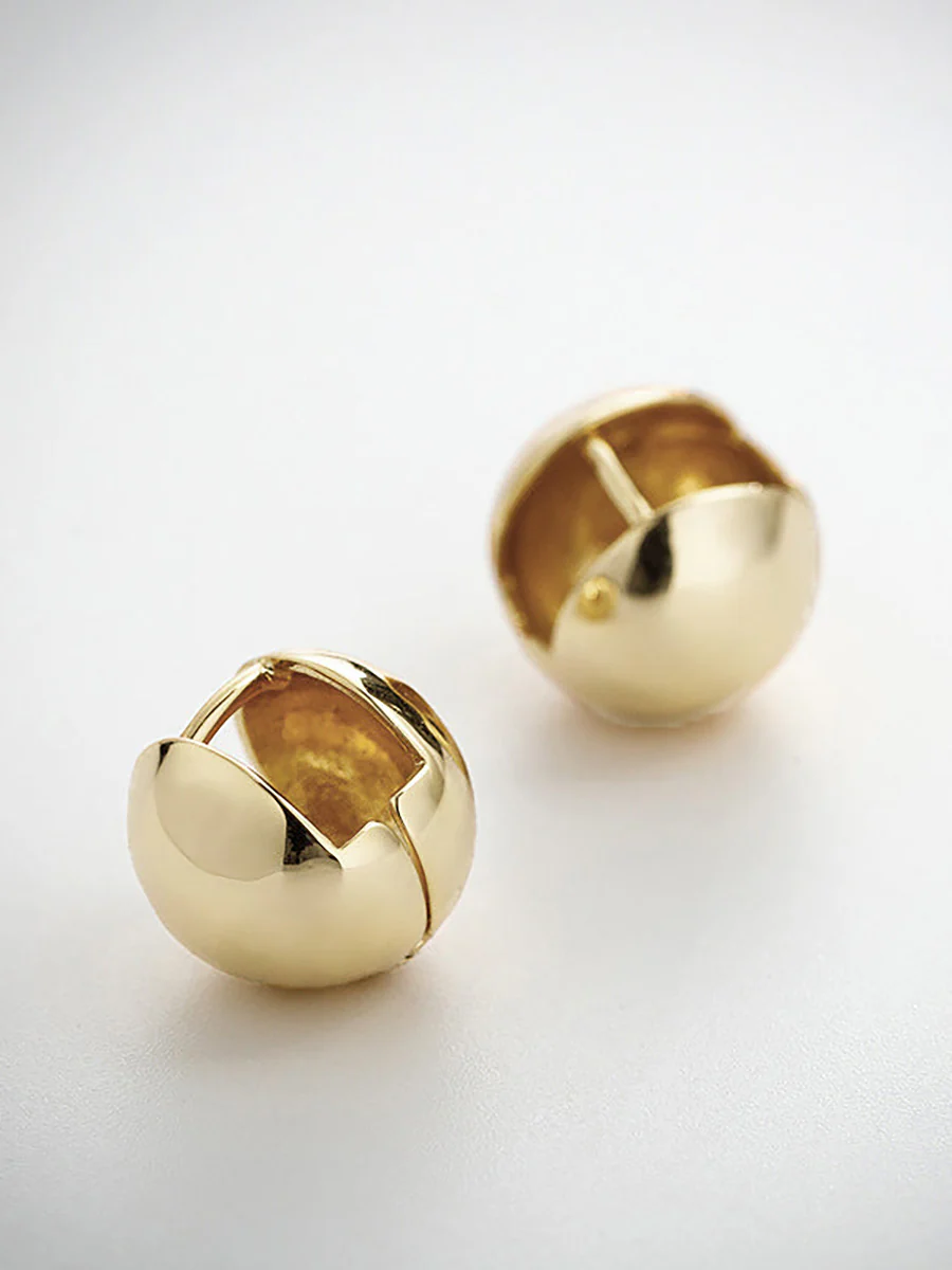 Retro Simple Plated Ball Ear Studs - Image 4