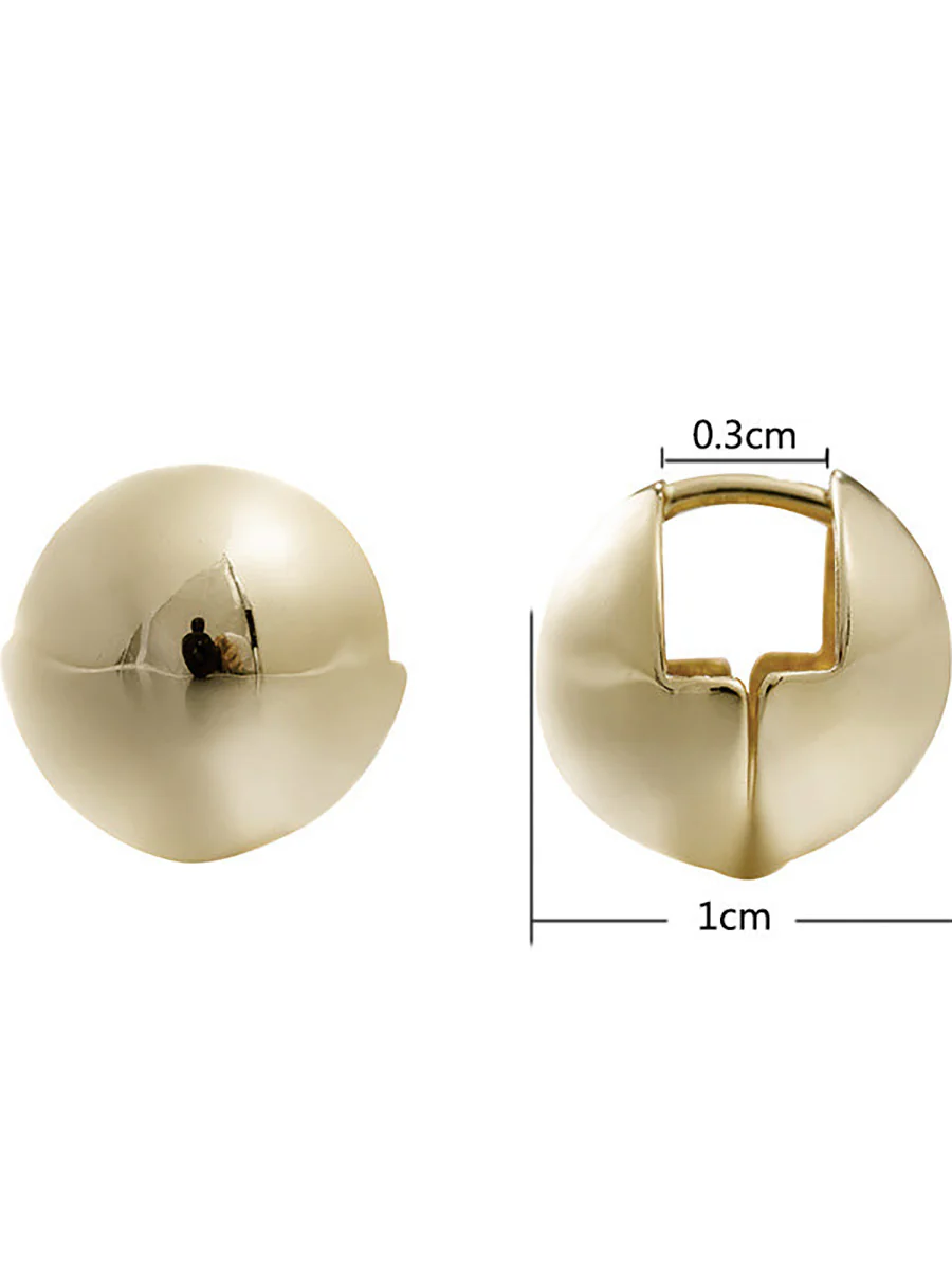 Retro Simple Plated Ball Ear Studs - Image 5
