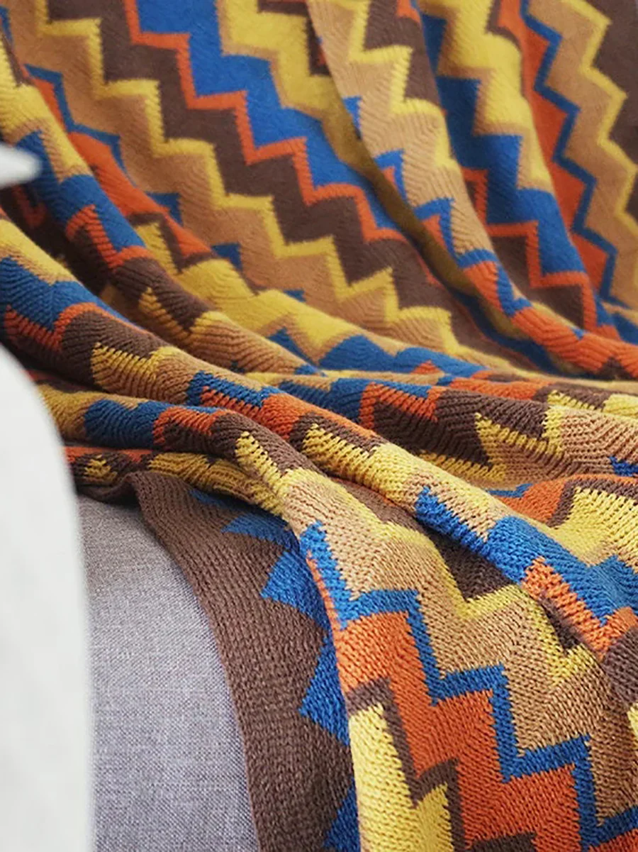 Vintage Mid Century Style Bohemian Sofa Throw Blanket - Image 6