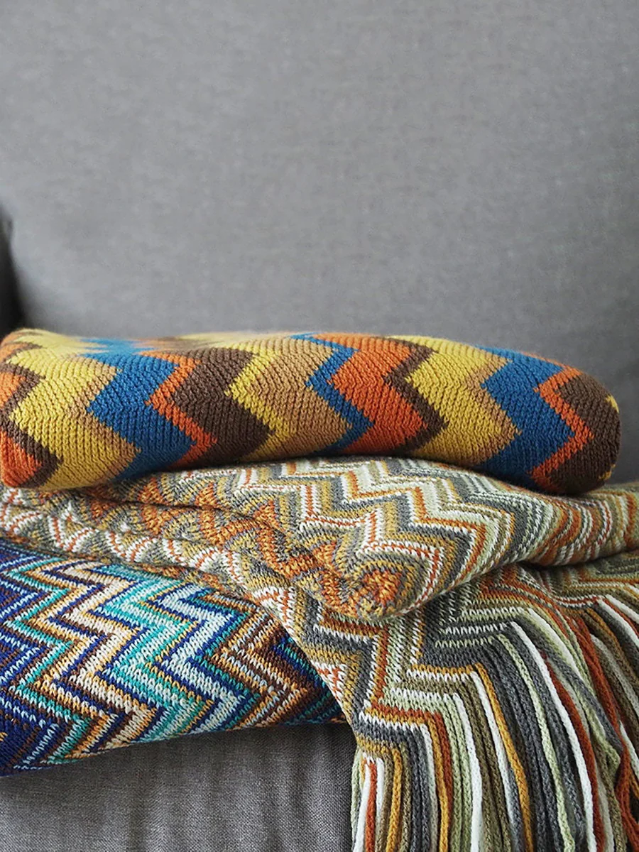 Vintage Mid Century Style Bohemian Sofa Throw Blanket - Image 9