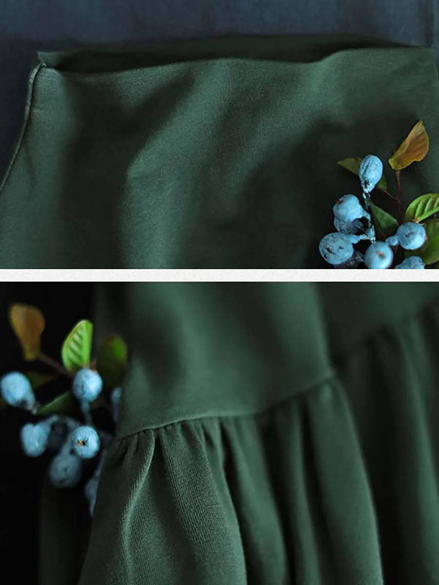 Plus Size Solid Color Draped High Neckline Dress - Image 13