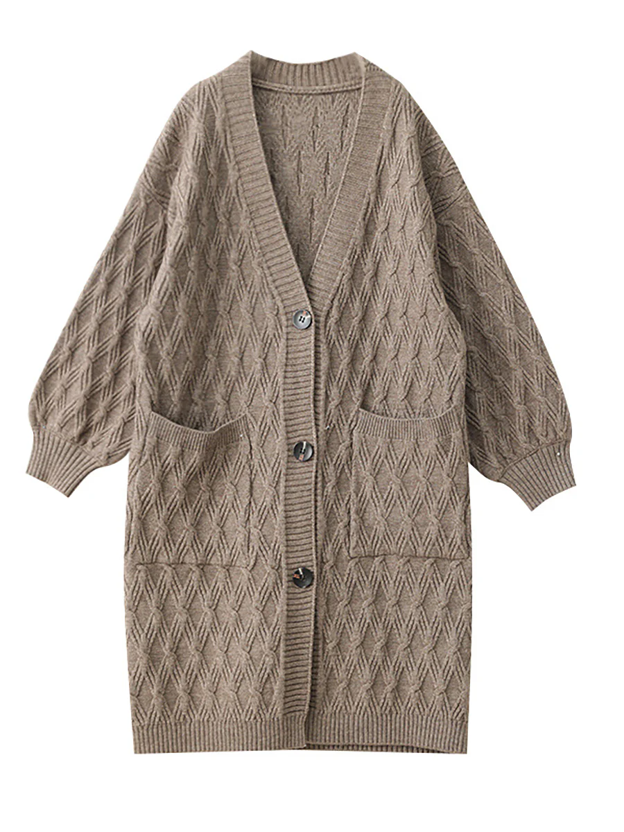 Solid Loose Casual Mid Length Women Coat - Image 9