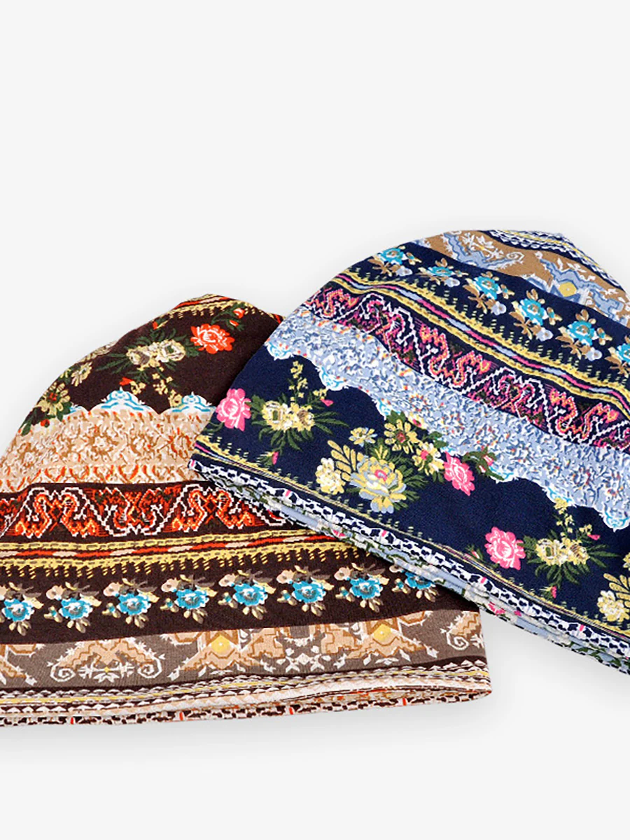 Spring Thin Women Adult Floral Prints Hat - Image 15