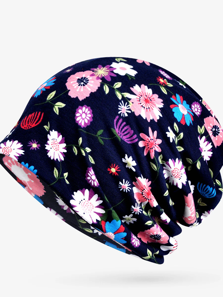 Spring Thin Women Adult Floral Prints Hat - Image 5