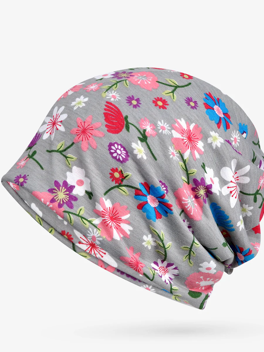 Spring Thin Women Adult Floral Prints Hat - Image 7