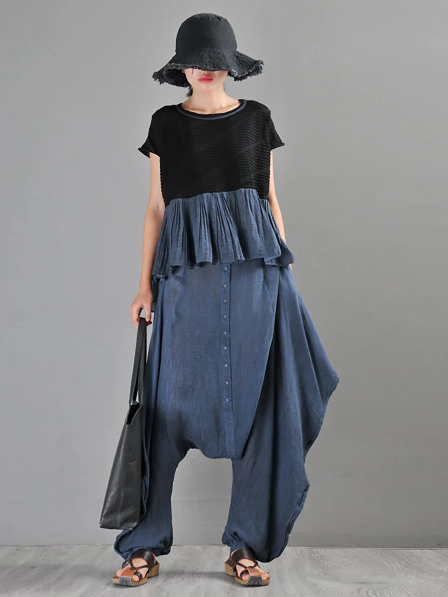 Summer Tie-dye Low Crotch Harem Pants - Image 8