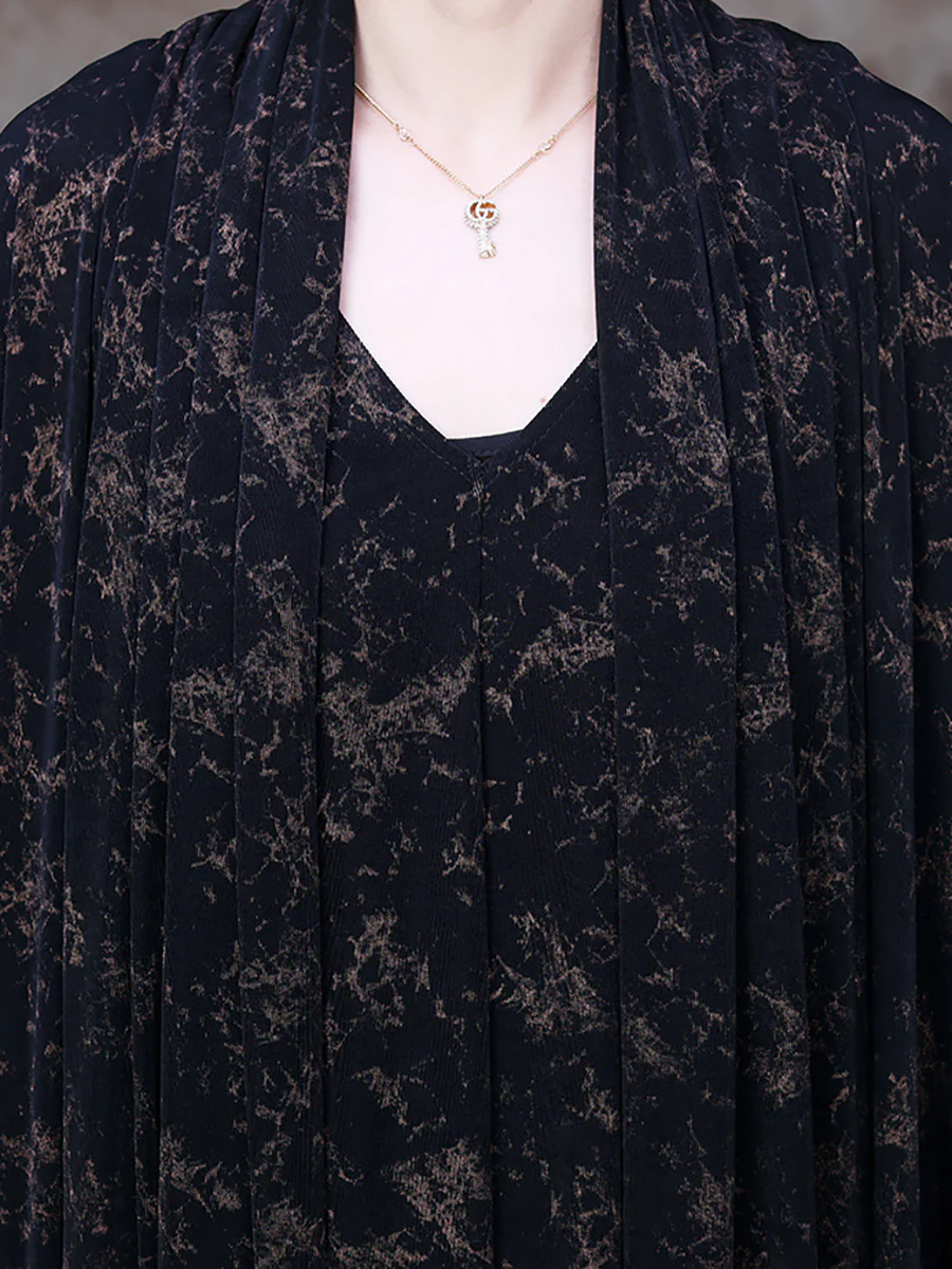 Plus-Size Women Vintage Floral V-Neck Loose Dress - Image 10