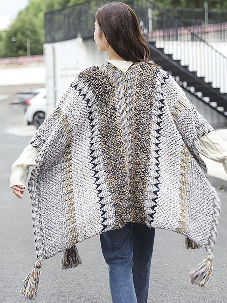 Winter Knitted Warm Tassel Scarf Shawl - Image 13