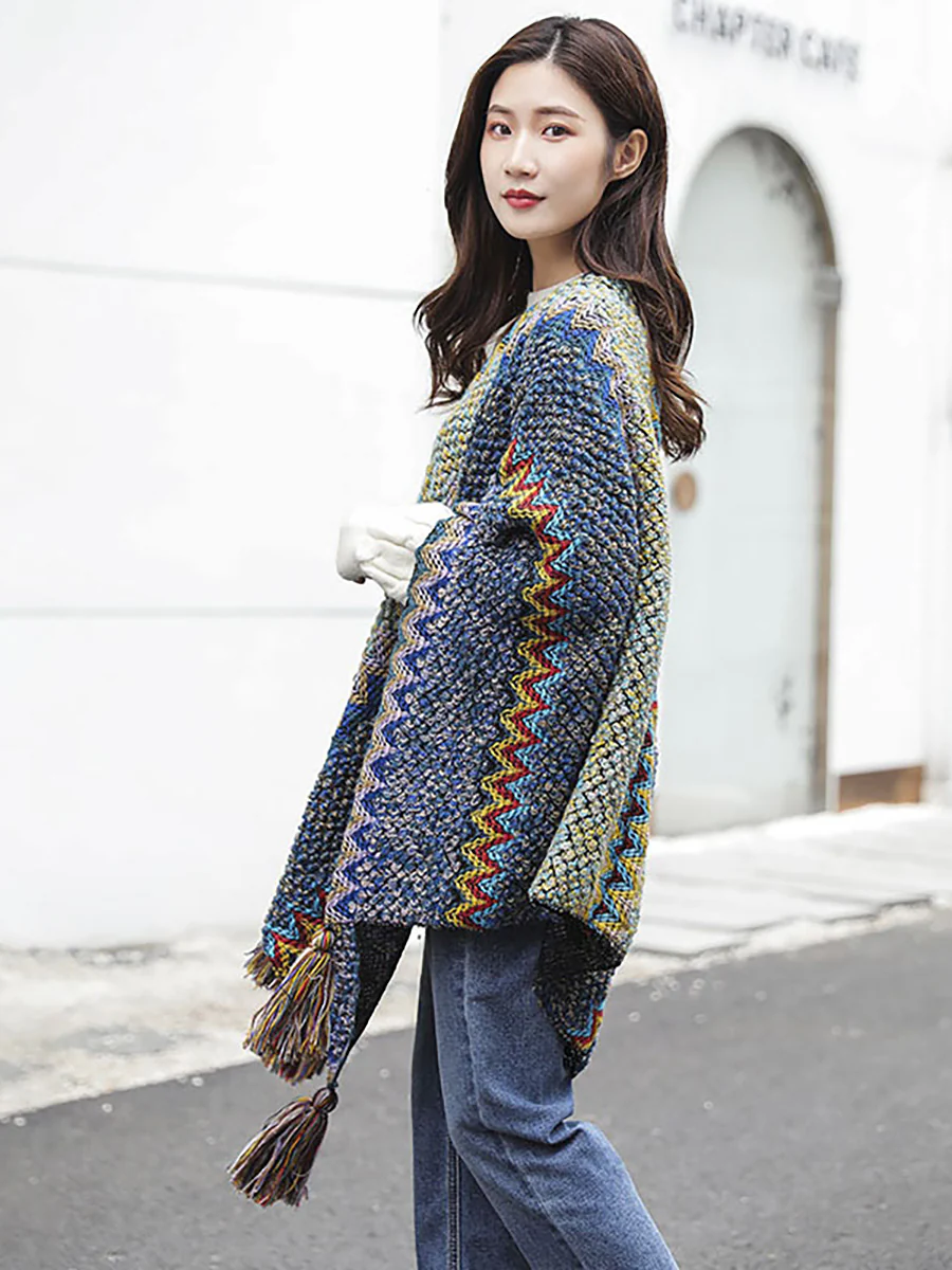 Winter Knitted Warm Tassel Scarf Shawl - Image 14
