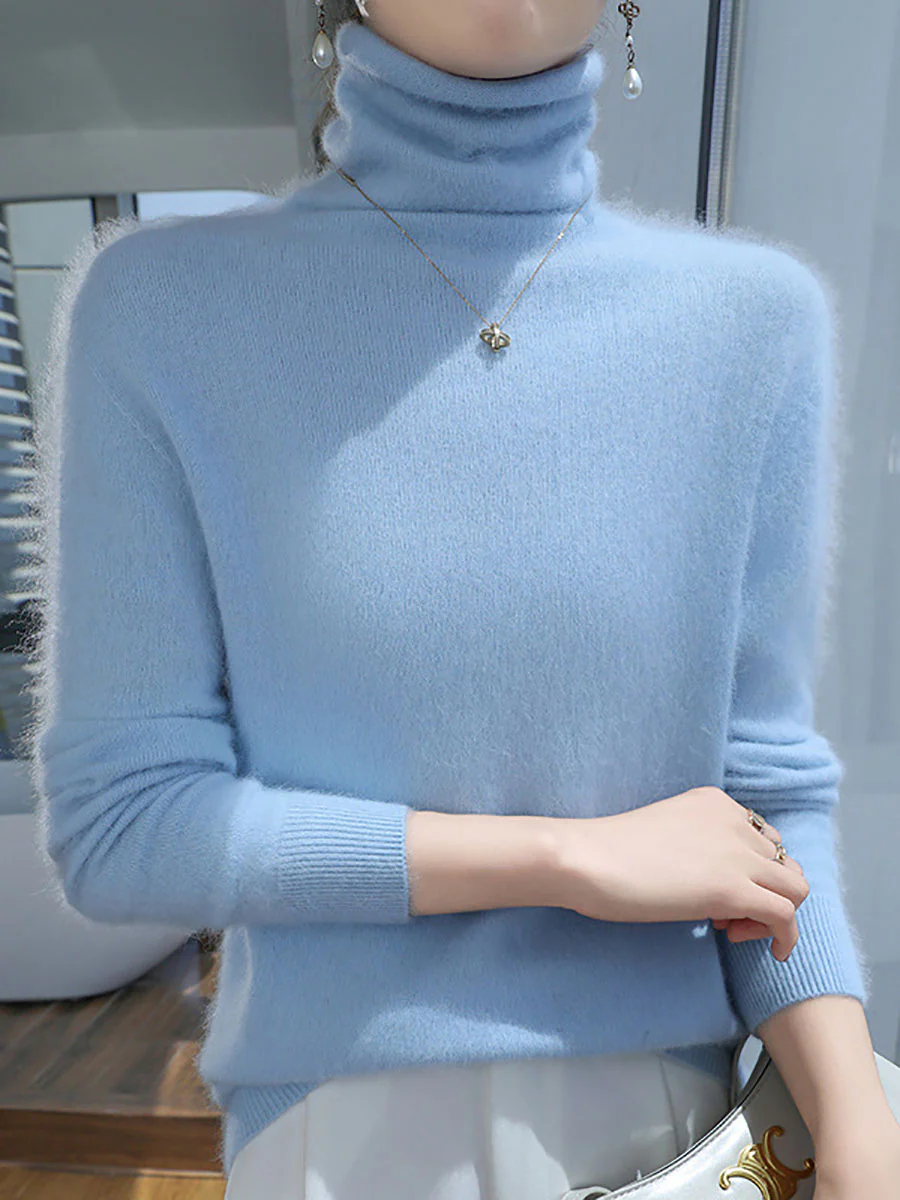 Women Autumn Turtleneck Soft Warm Knit Sweater - Image 13