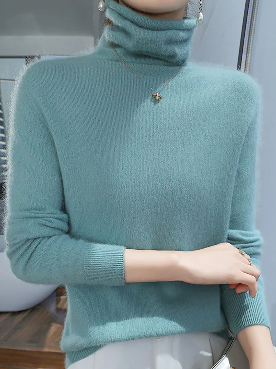 Women Autumn Turtleneck Soft Warm Knit Sweater - Image 14
