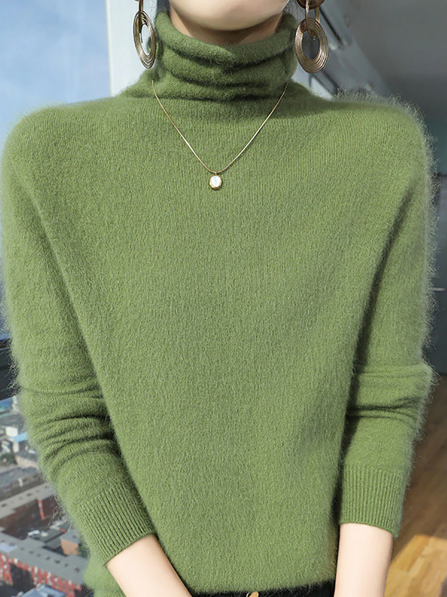 Women Autumn Turtleneck Soft Warm Knit Sweater - Image 15