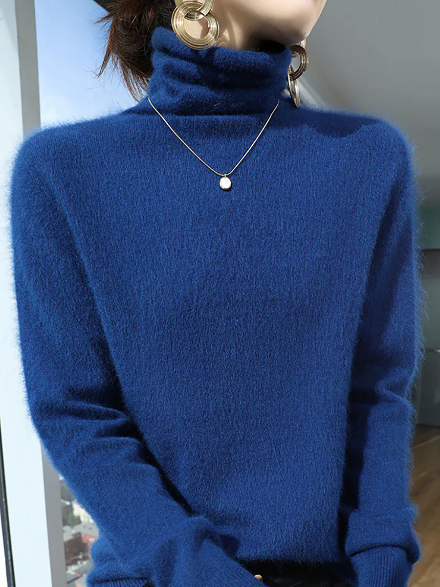 Women Autumn Turtleneck Soft Warm Knit Sweater - Image 16