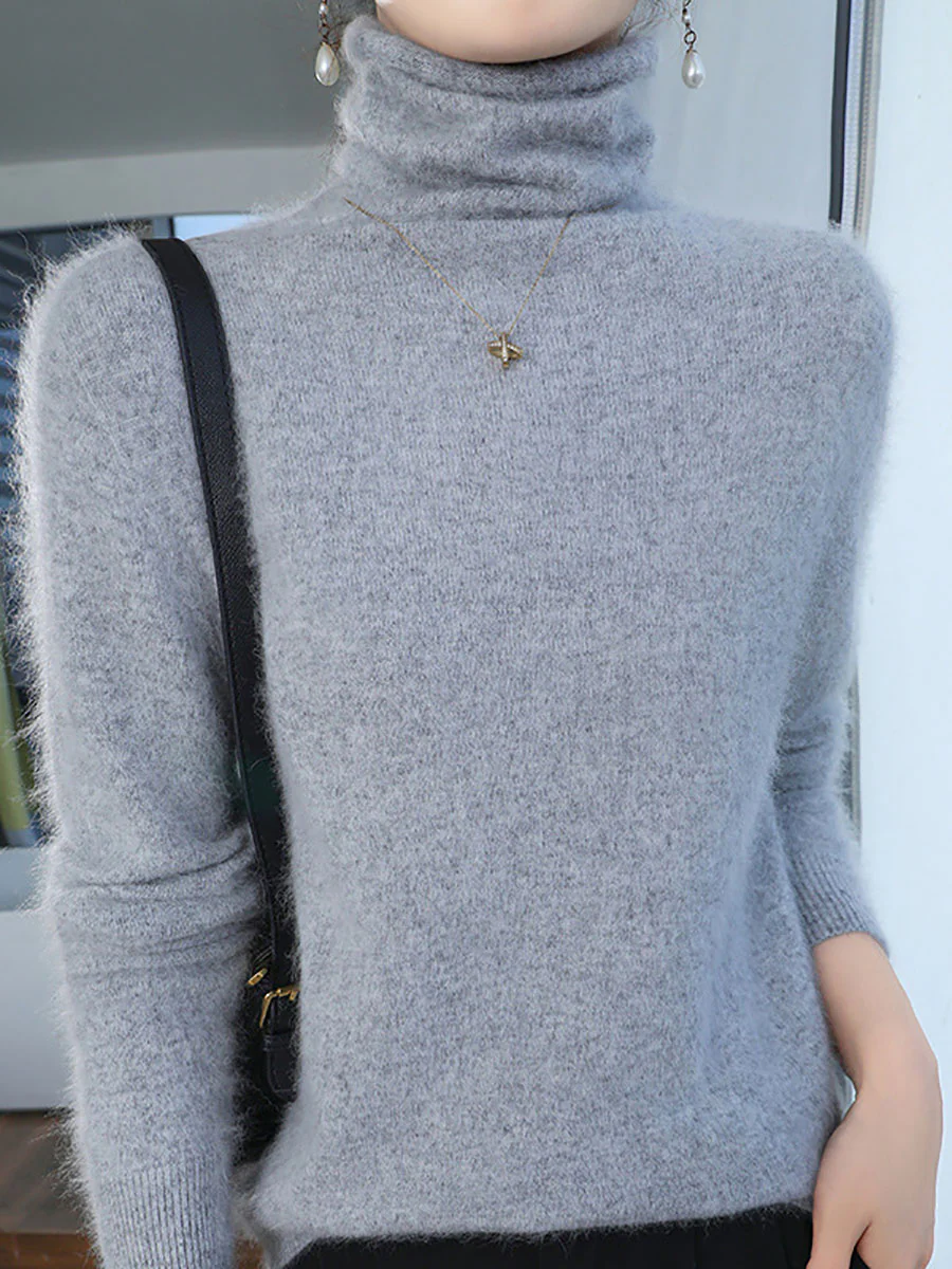 Women Autumn Turtleneck Soft Warm Knit Sweater - Image 19