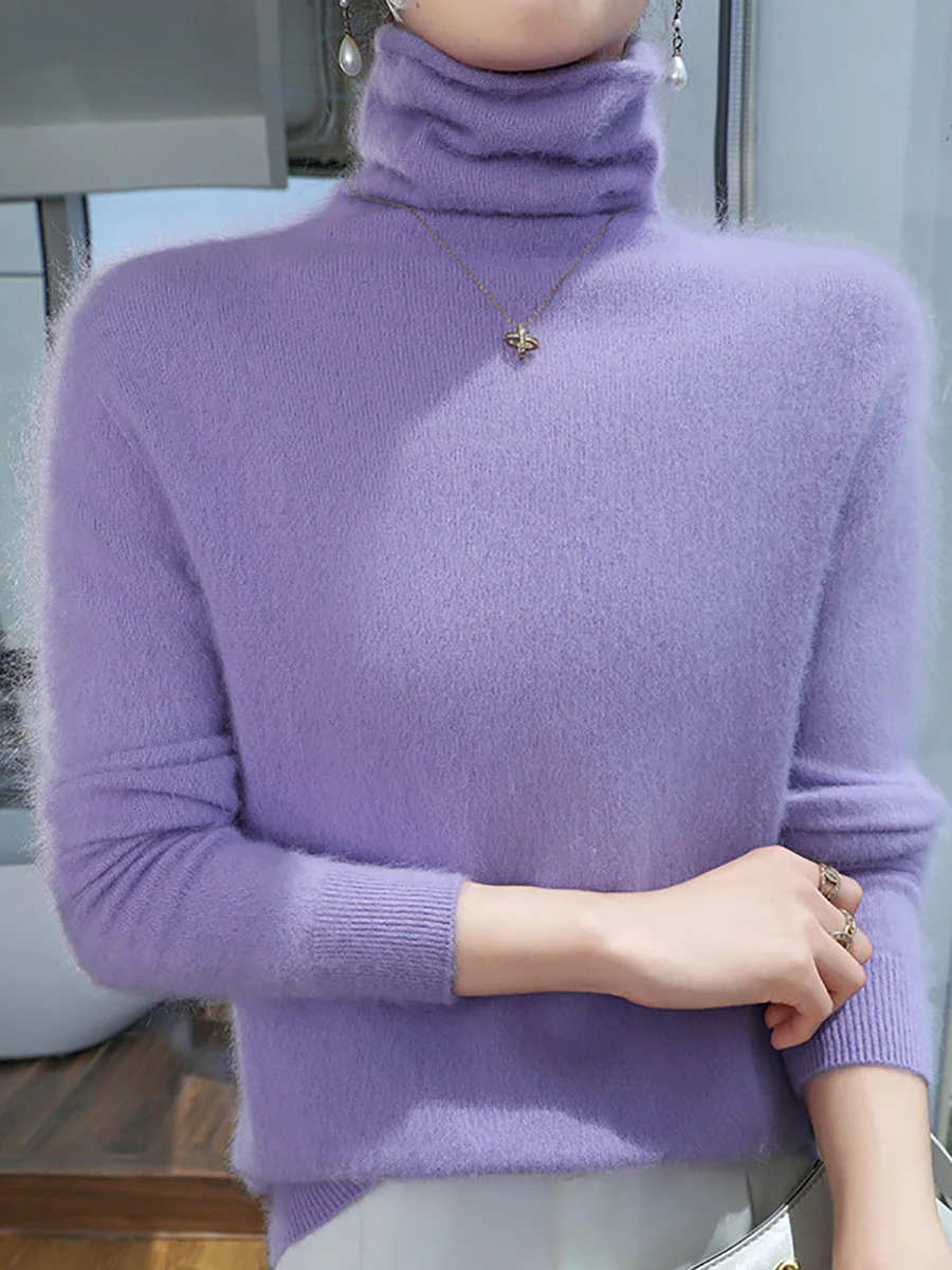 Women Autumn Turtleneck Soft Warm Knit Sweater - Image 20