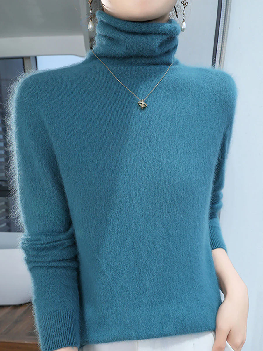 Women Autumn Turtleneck Soft Warm Knit Sweater - Image 21