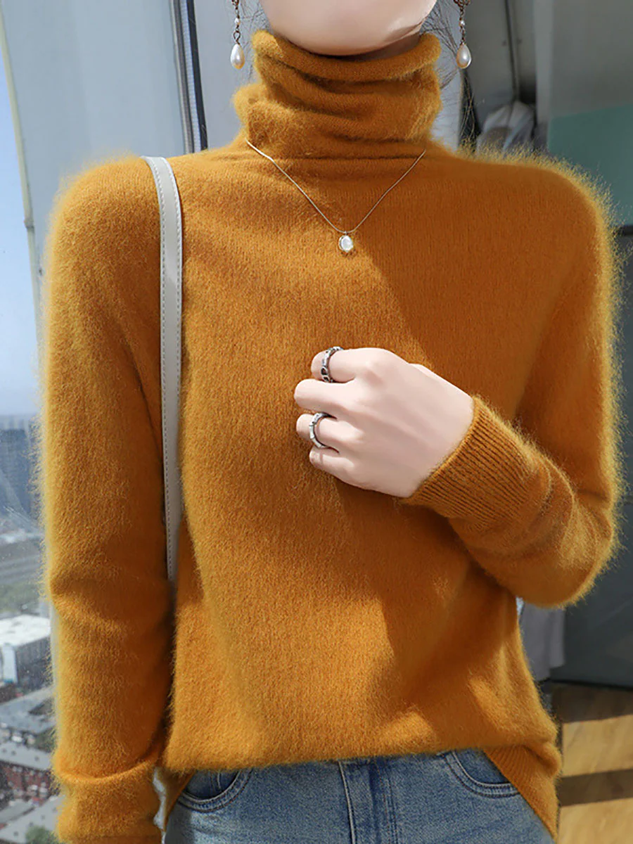 Women Autumn Turtleneck Soft Warm Knit Sweater - Image 22